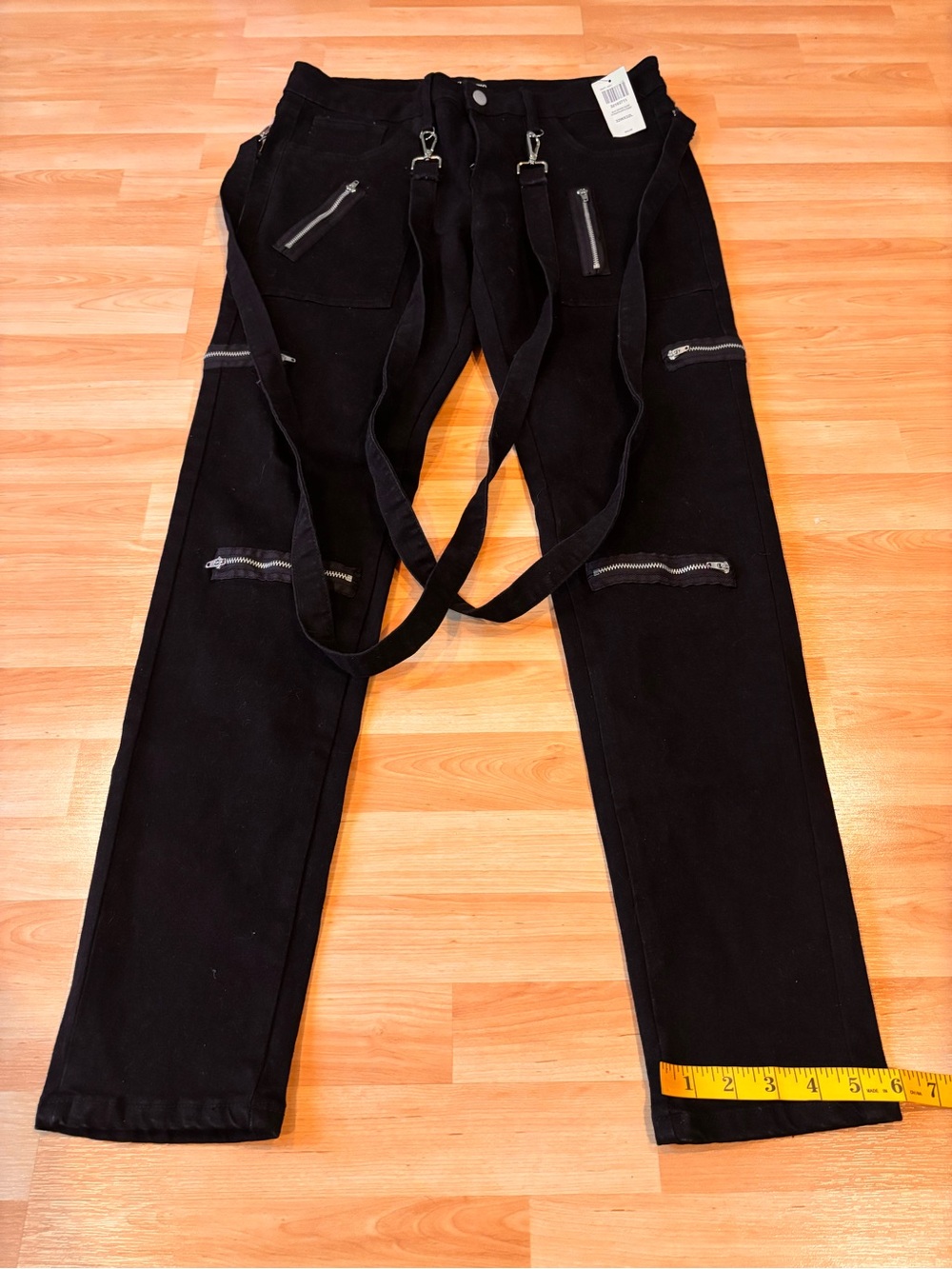 Hot Topic Black Suspender Straps Pants